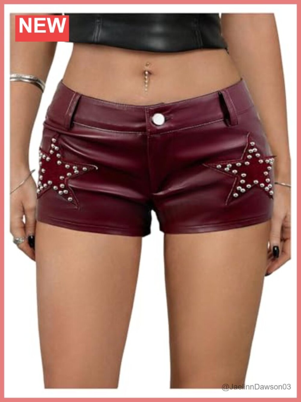 Milumia Y2K Star Faux Leather Micro Mini Shorts Rave Party Low Rise